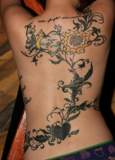 Black Ivy Tattoo On Full Back