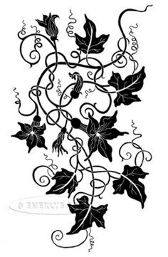 Black Ivy Vine Tattoo Design