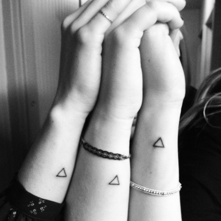 Black Outline Little Triangle Tattoo Design For Side Wrist