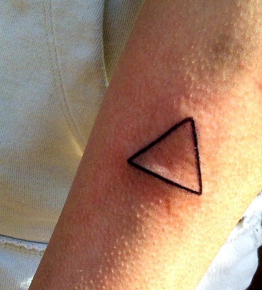 Black Outline Triangle Tattoo Design