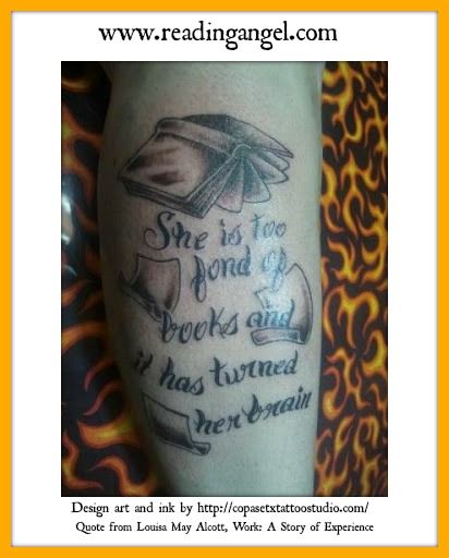 Bloack Ink Literary Books Tattoo Design