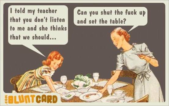 Can You Shut The Fuck Up And Set The Table Funny Vintage Meme Image