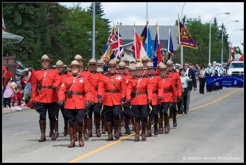 Canada Army Men Taking Part In Canada Day Parade