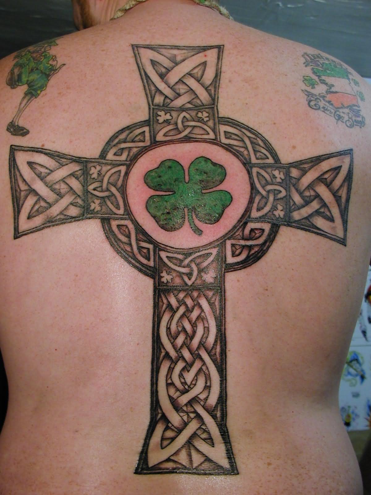 Celtic Irish Tattoo On Man Full Back