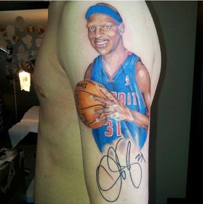 Charlie Villanueva Sports Tattoo On Half Sleeve