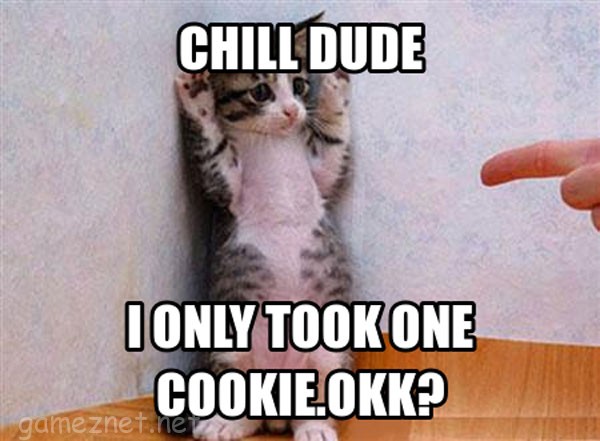 Chill Due I Only Took One Cookie Okk Funny Cookie Meme Picture