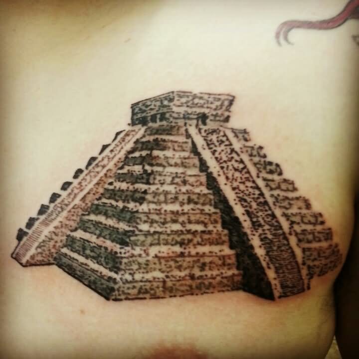 Classic Mayan Pyramid Tattoo Design