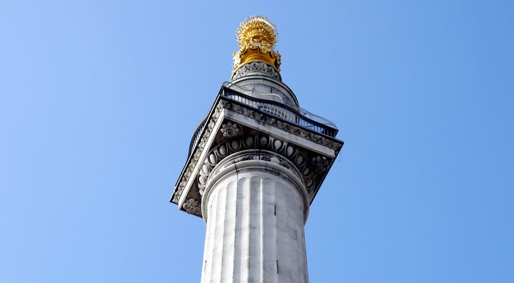 Close Up Of The  Monument To The Great Fire of London