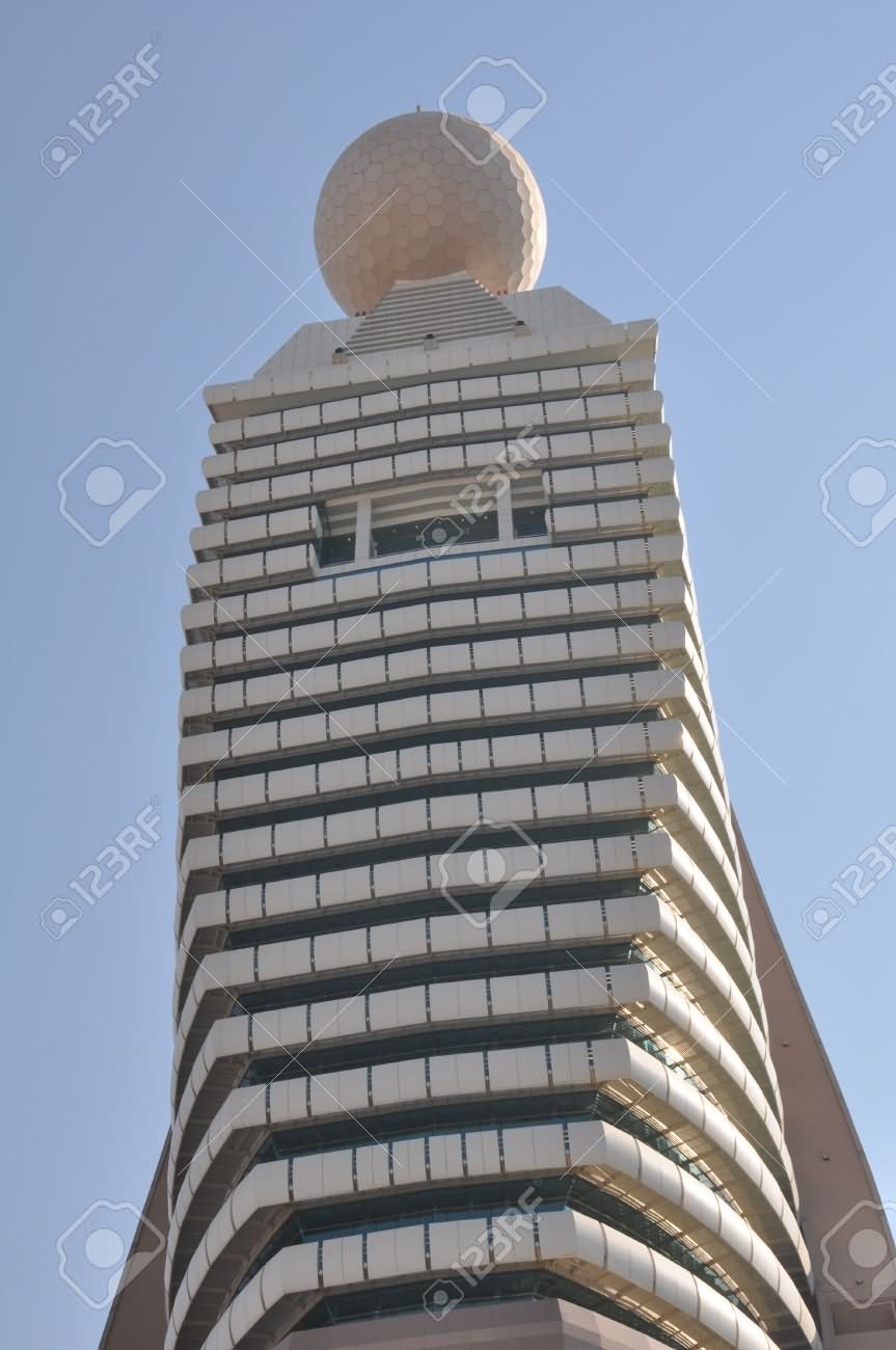 Closeup Of Etisalat Tower In Dubai