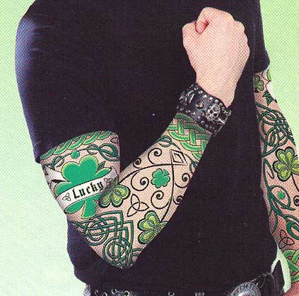 Clover Leaves Irish Tattoo On Sleeve