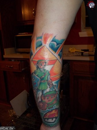 Colored Video Game Tattoo On Arm