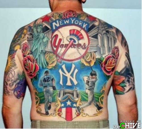 Colorful Sports Tattoo On Man Back Body
