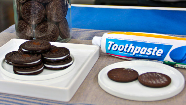 Cookies With Toothpaste Cream Funny April Fool Prank Image