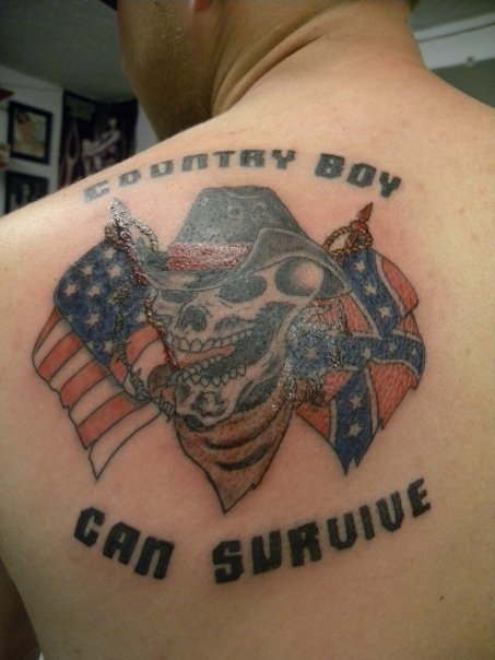 Country Boy Can Survive Tattoo On Left Back Shoulder