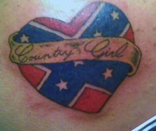 Country Girl Banner With Heart Tattoo