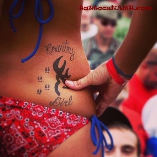 Country Girl Tattoo On Lower Back