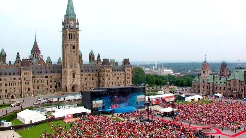 Crowd Gather On Parliament Hill To Celebrate Canada Day In Ottawa