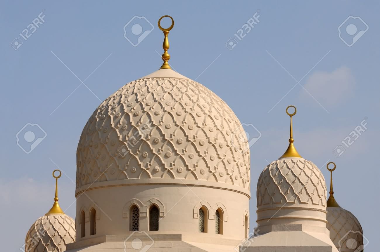 Cupolas Of The Jumeirah Mosque In Dubai