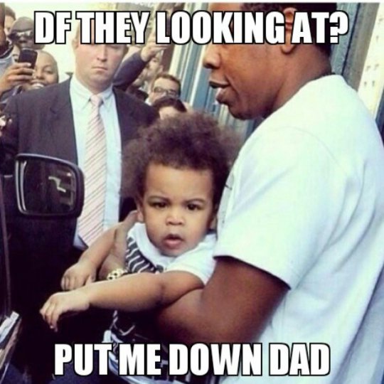 Df They Looking At Put Me Down Dad Funny Black Baby Meme Image
