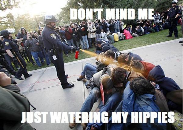 Don't Mind Me Just Watering My Hippies Funny Cop Meme Image