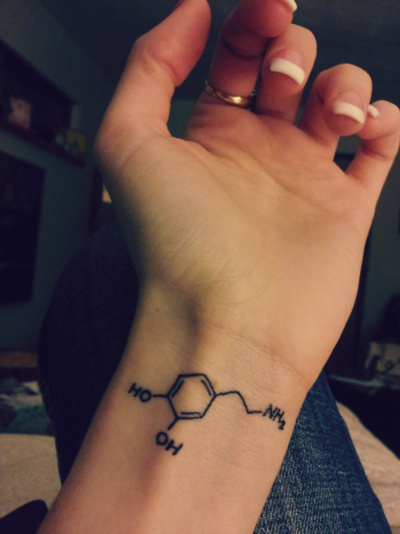 Drug Formula Tattoo On Girl Left Wrist