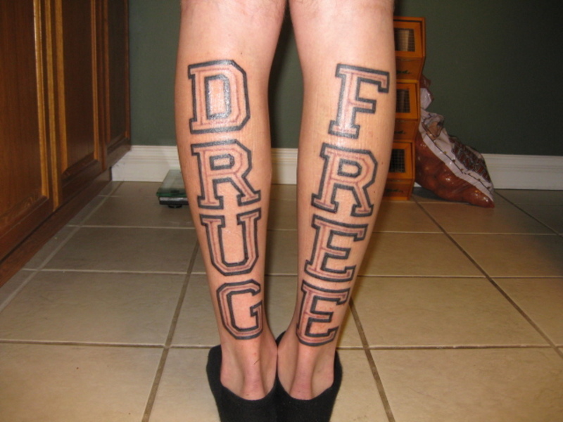 Drug Free Tattoos On Leg Calf