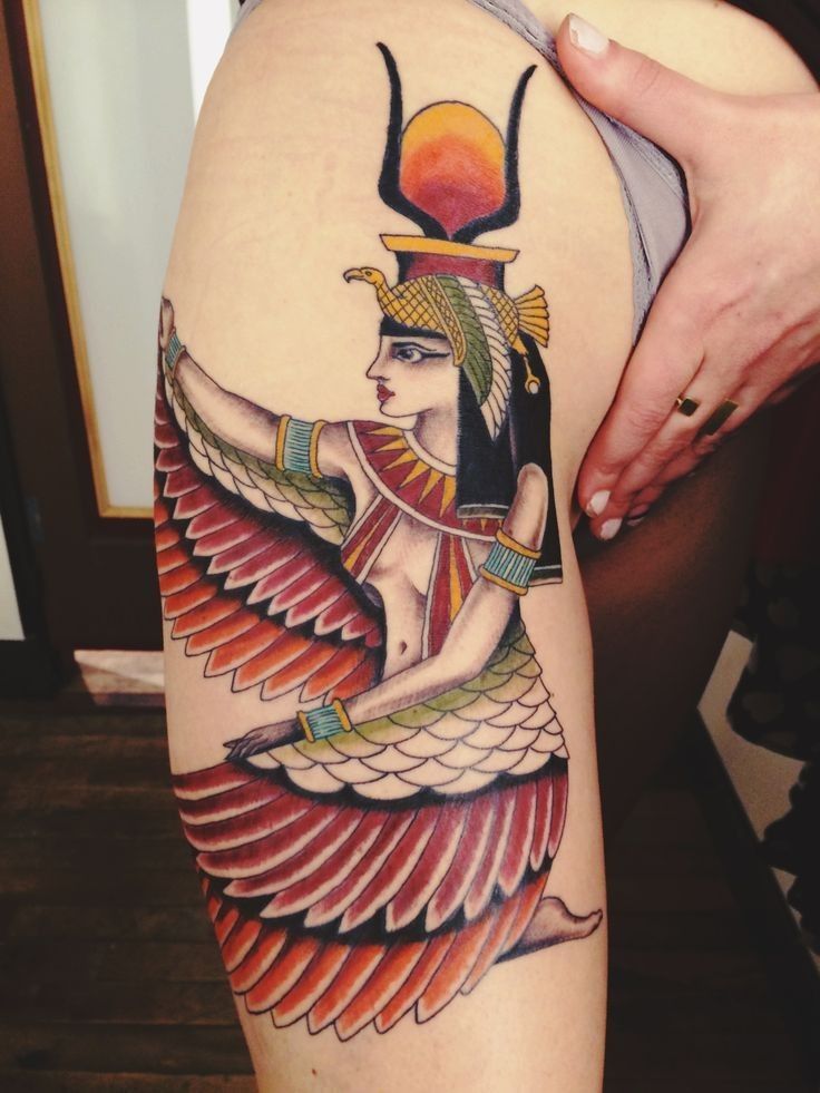 Egyptian Tattoo On Thigh