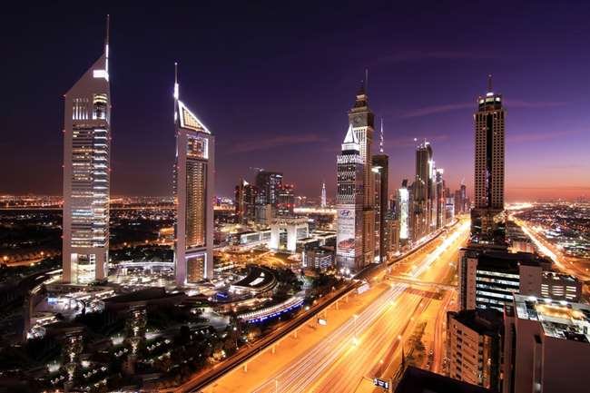 Emirates Towers, Dubai Night View Image