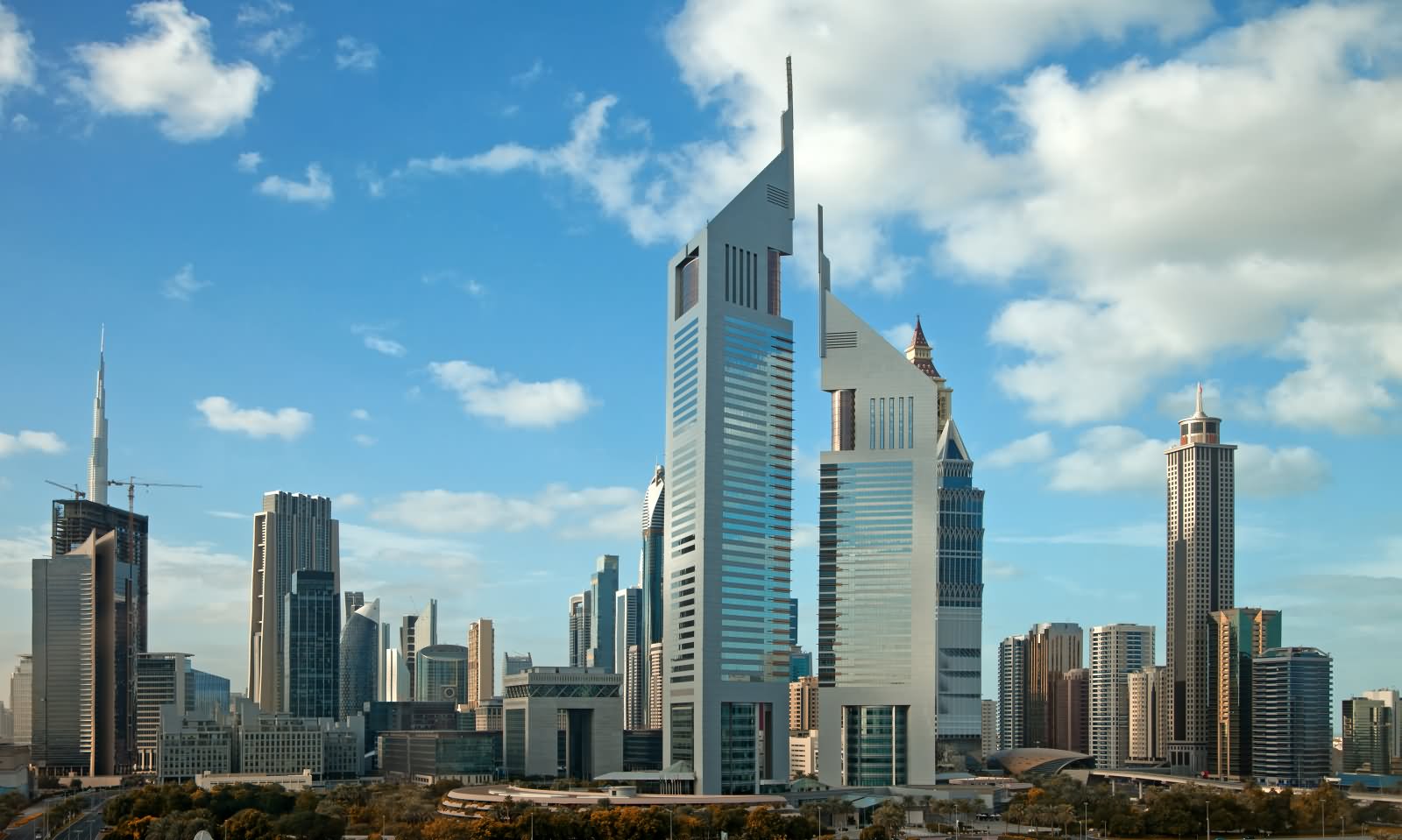 Emirates Towers Surrounding With Other Buildings In Dubai