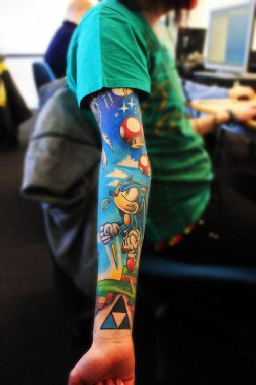 Fantastic Right Sleeve Video Game Tattoo