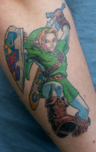 Fighter Video Game Tattoo On Right Arm