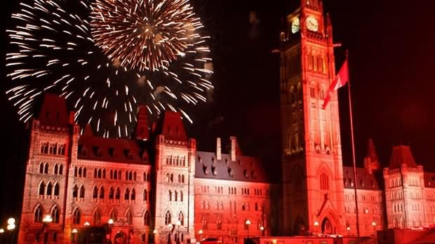 Fireworks On Canada Day Celebration