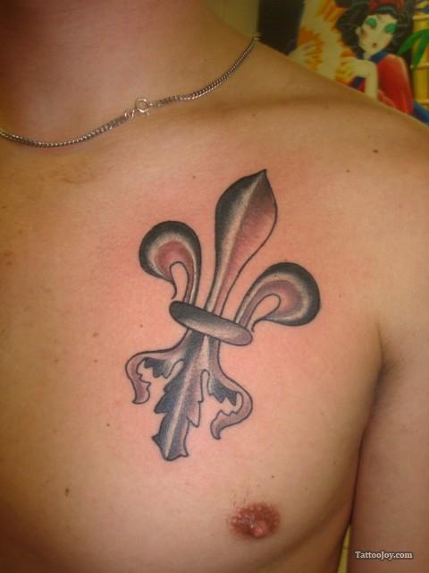 Fleur De Lis Tattoo On Front Shoulder