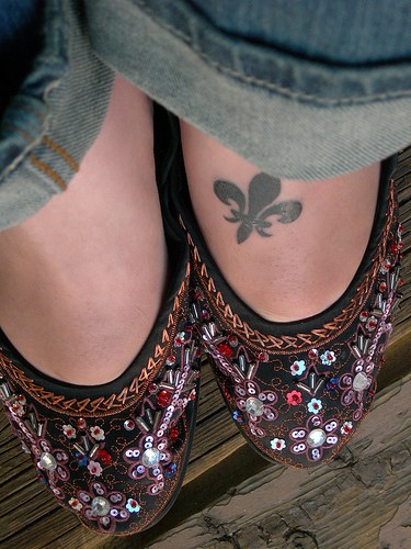 Fleur De Lis Tattoo On Left Foot