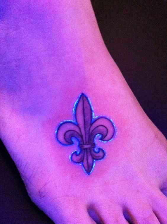 Fleur De Lis Tattoo On Right Foot