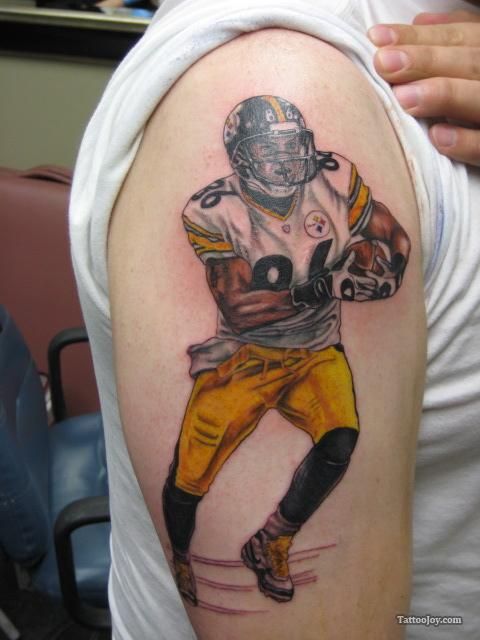 Football Player Sports Tattoo On Half Sleeve