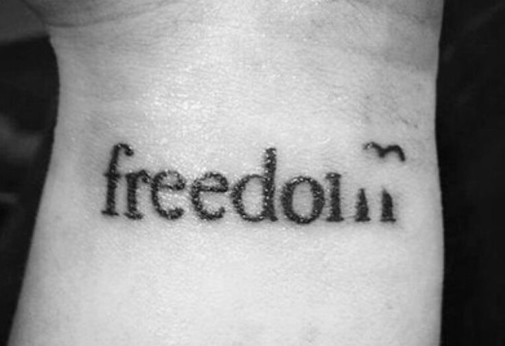 Freedom Word Tattoo On Wrist