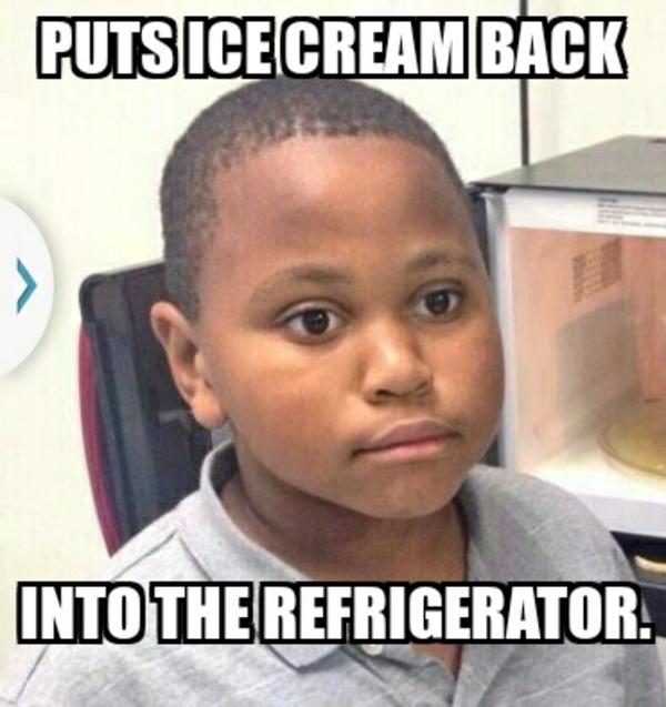 Funny Black Baby Meme Puts Ice Cream Back Into The Refrigerator Photo