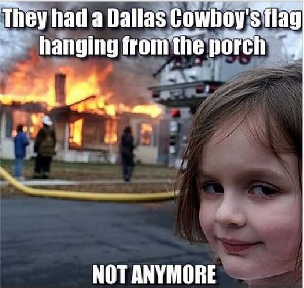 Funny Cowboy Meme They had Dallas Cowboy's Flag Hanging From The Punch Image
