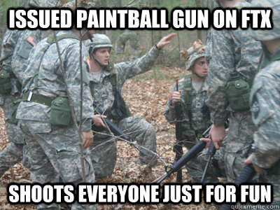 Funny Paintball Meme Issued Paintball Gun On Ftx Shoots Everyone Just For Fun