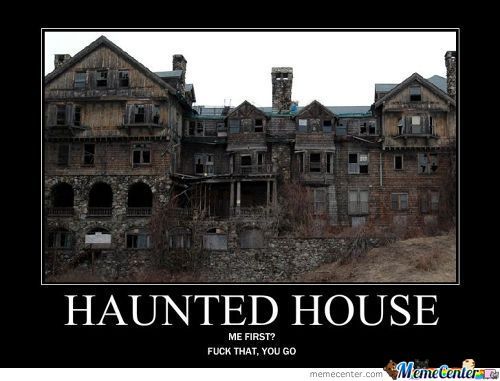 Funny Scary Meme Hunted House Poster