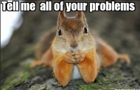 Funny Squirrel Meme Tell Me All Of Your Problems Image
