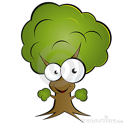 Funny Tree Smiling Face Cartoon Image