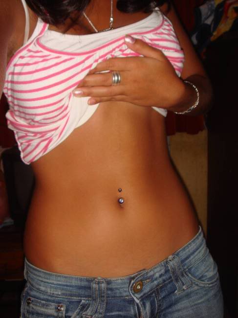 Girl Showing Her Belly Piercing