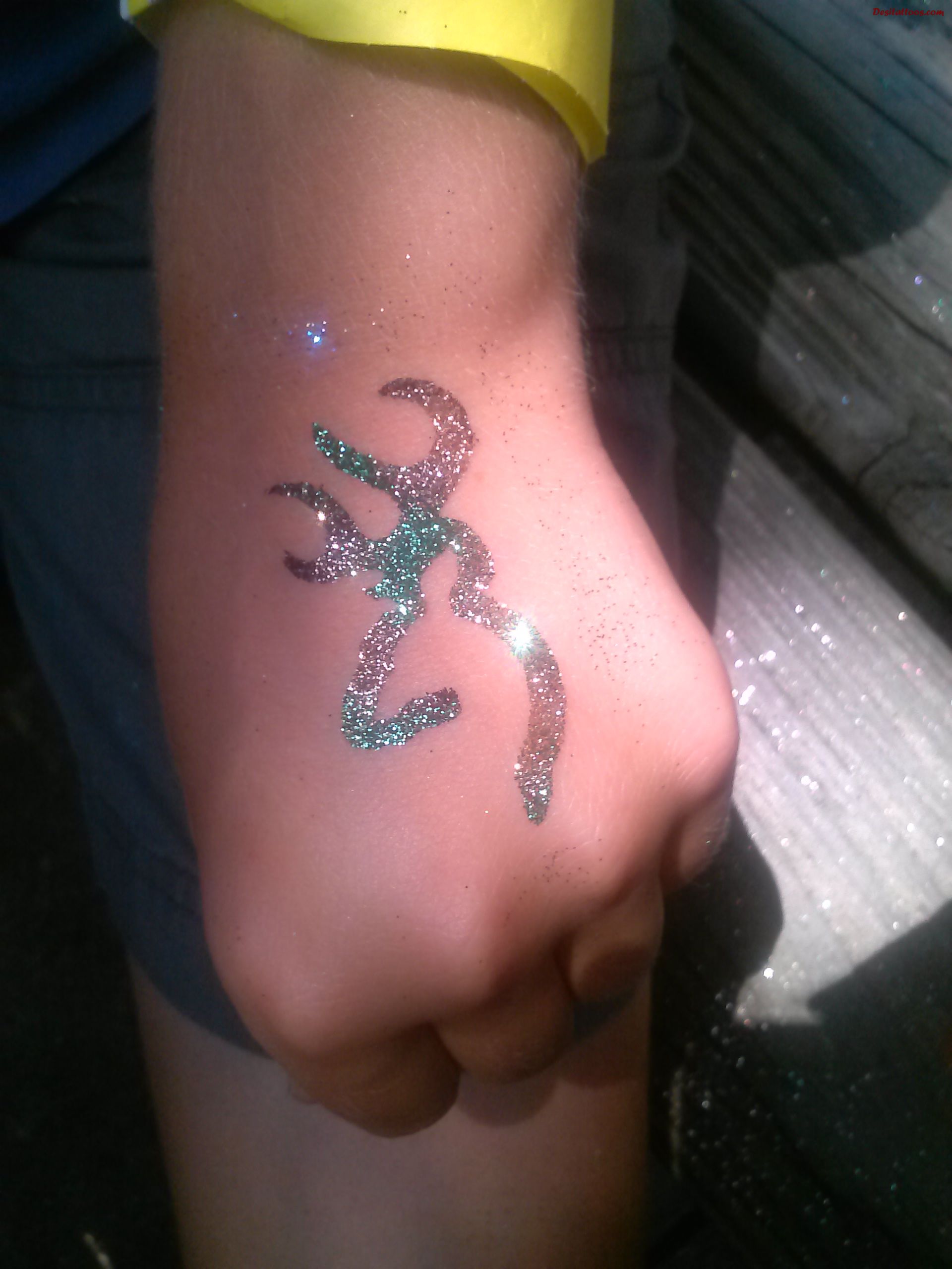 Glitter Country Tattoo On Left Hand