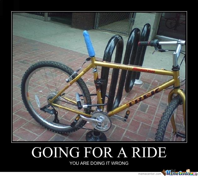 Going For A Ride You Are Doing It Wrong Funny Bicycle Meme Poster