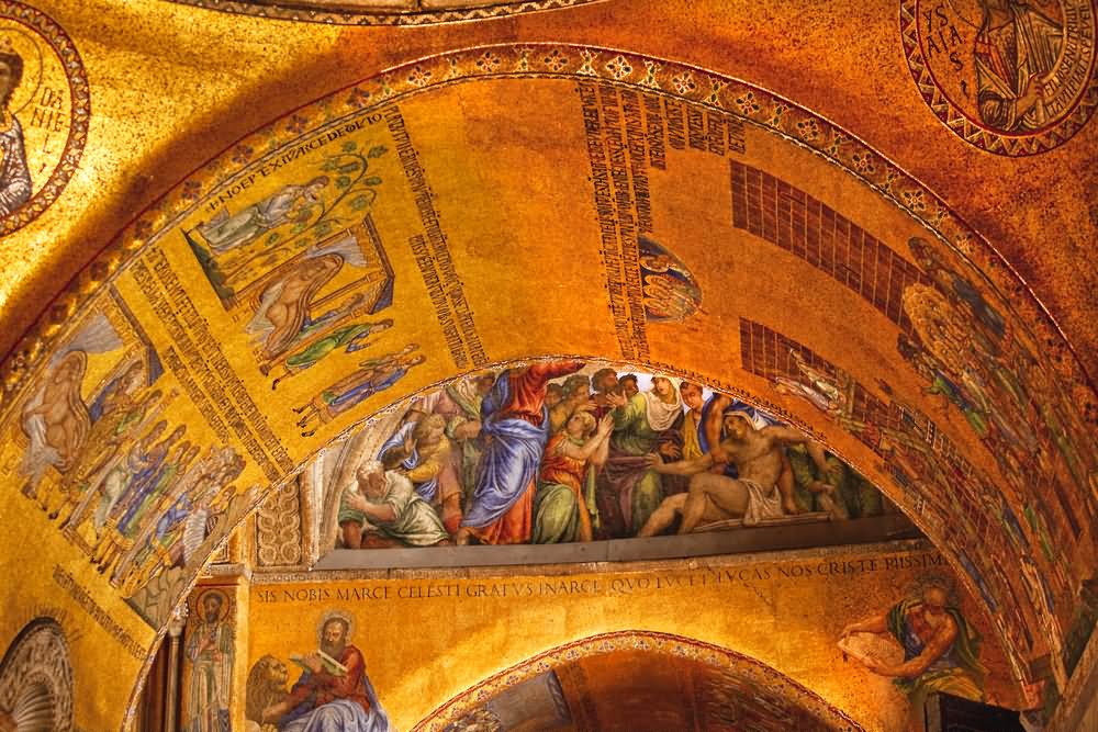 Golden Mosaics Inside St Mark's Basilica Church