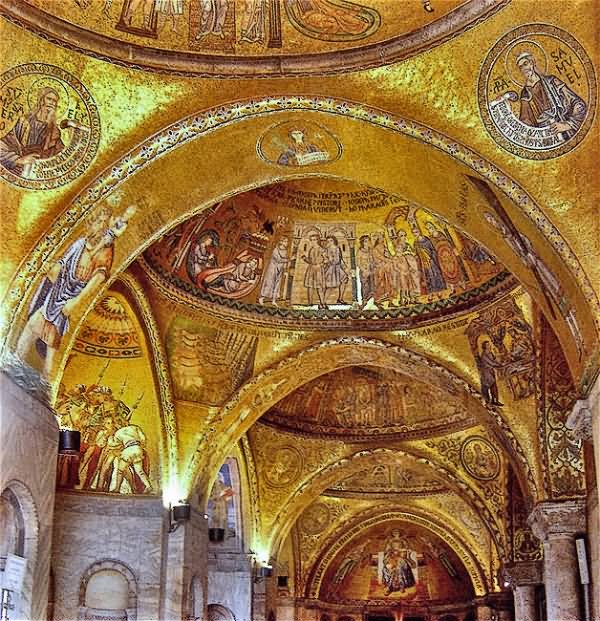 Golden Mosaics Inside St Mark's Basilica