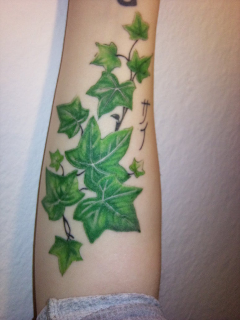 Green Ink Ivy Vine Tattoo Design For Forearm By Maggie.