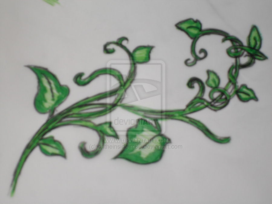 Green Ivy Vine Tattoo Design